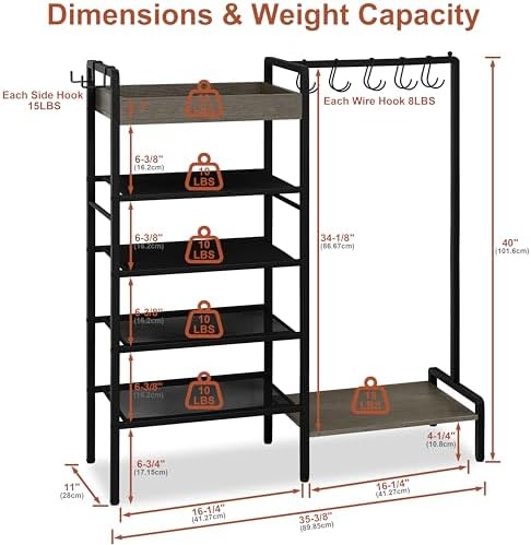 Shoe Rack for Entryway, 2-in-1 Shoe and Purse Rack - Image 2
