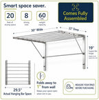 Smartsome Wall Mounted Clothes Drying Rack - Image 2