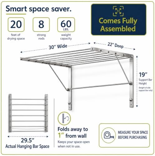 Smartsome Wall Mounted Clothes Drying Rack - Image 2