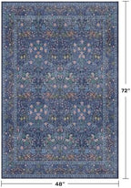 Vintage Dark Blue 4x6 Area Rugs - Image 2