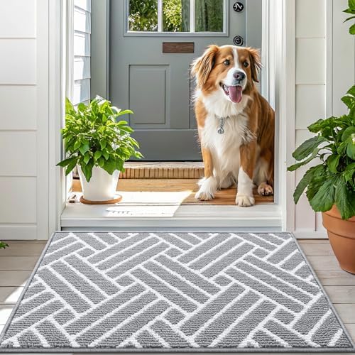 OLANLY Indoor Door Mat 36x24, Low-Profile Doormat, Light Grey - Image 6