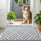 OLANLY Indoor Door Mat 36x24, Low-Profile Doormat, Light Grey - Image 6