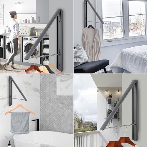 Foldable Clothes Drying Rack, Dark Gray - Image 3