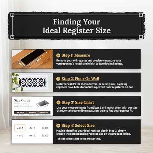 Decor Grates PL408-BLK Plastic Floor Register, 4x8 Inches - Image 5