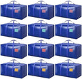 12 Pack Moving Bags with Full-Open Side Zipper, Extra Large 93L Heavy Duty by RMOHRO