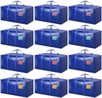 12 Pack Moving Bags with Full-Open Side Zipper, Extra Large 93L Heavy Duty by RMOHRO