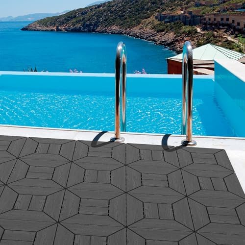 Plastic Interlocking Deck Tiles, 44 Pack, Non-Slip Patio Floor Decking Tiles - Image 6