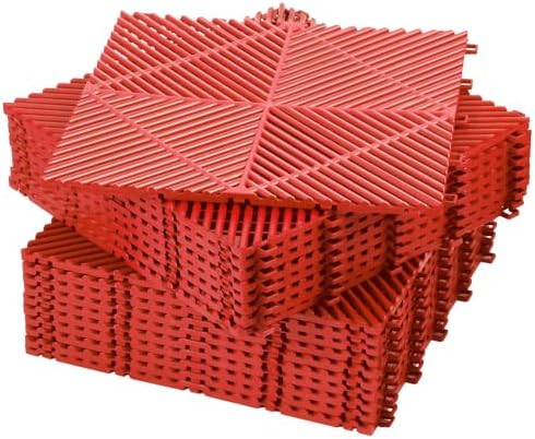 Barydat 72 Pcs 12x12 Garage Floor Tiles Interlocking Drainage by home