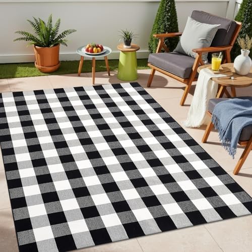 OLANLY Fall Door Mat, Buffalo Plaid Rug by OLANLY