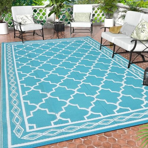GlowSol Reversible Outdoor Rug 9x18 ft Clearance, Waterproof Outdoor Plastic - Image 7