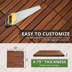 BEEFURNI Interlocking Acacia Wood Deck Tiles 12x12 - Image 5