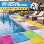 Barydat 72 Pcs 12x12 Garage Floor Tiles Interlocking Drainage - Image 5