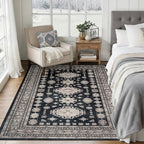 5x7 Living Room Rug Washable Non Slip Distressed Boho Large Carpet - Image 3