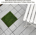 JJWOOD Stone-Look Interlocking Deck Tiles, Matte Rock Texture Outdoor Floor - Image 6