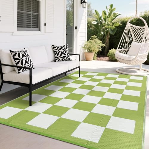 Garvee Waterproof Outdoor Rug 9x12 Plastic Straw Reversible Carpet Modern - Image 2