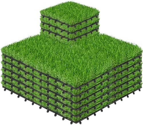 27 PCS Interlocking Artificial Grass Tiles by SkillMaid