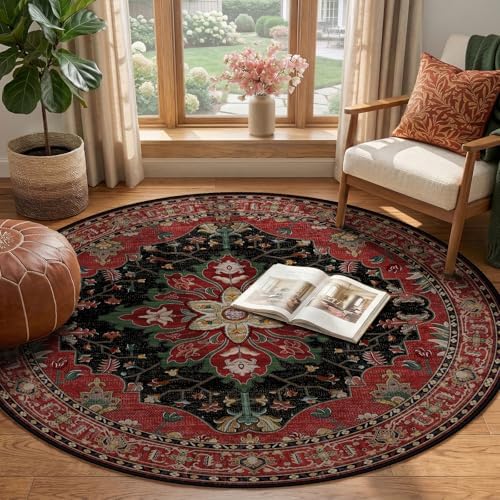 RELEANY Washable Area Rug, Round 4ft - Image 2