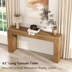 63" Solid Wood Console Table for Entryway, Long Farmhouse Sofa Table - Image 7