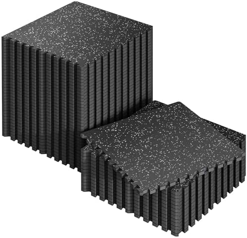 SUPERJARE 0.56'' Thick 192 Sq Ft Rubber Top Gym Flooring by SUPERJARE