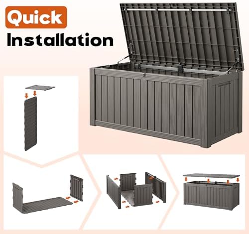 Outdoor Storage Box, Resin Deck Boxes Indoor and outdoor, Waterproof Storage - Image 7