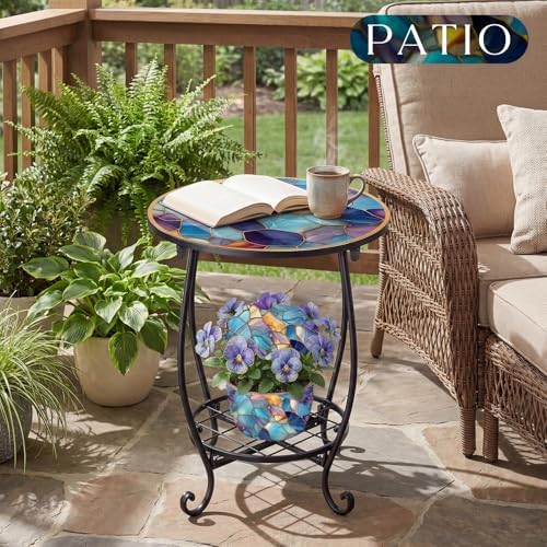 Cinnvoice Outdoor Side Table Small End Patio Porch Table - Image 2
