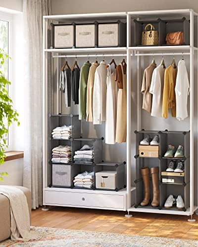 SONGMICS 16 Cube Storage Organizer，Plastic Stackable Cube Shelf - Image 4