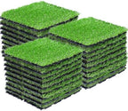 VANCASTLE Artificial Grass Tiles Interlocking Turf Squares Deck 27 Pack by VANCASTLE