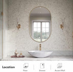 Lovdeco White Pebble Tile Shower Floor, Mosaic Pebble Backsplash - Image 5