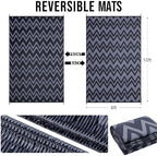 OLANLY Outdoor Rug 8x10 ft Waterproof Reversible Chevron Mat - Image 2