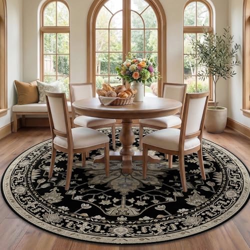 RELEANY Washable Area Rug, Round 7ft by RELEANY