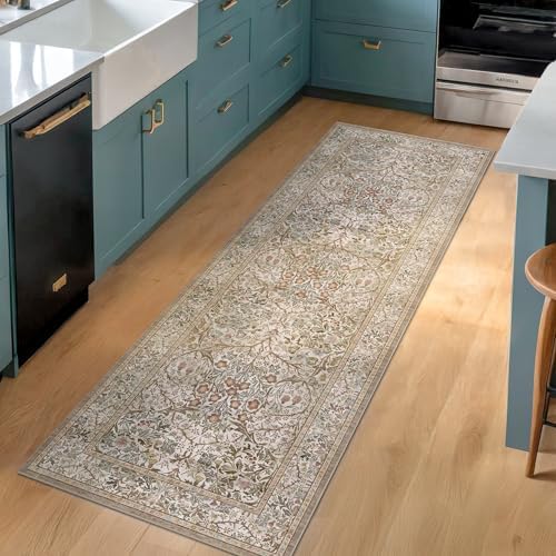 Washable Moss Green 2x5 Neutral Runner Rug - Image 3