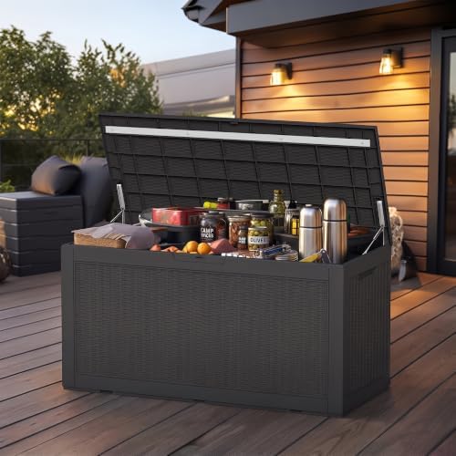 120 Gallon Outdoor Deck Box, Lockable Waterproof Outdoor Storage Boxes - Image 7