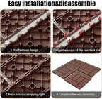 Plastic Interlocking Deck Tiles, 44 Pack, Z Style, Non-Slip Patio Floor Decking - Image 3