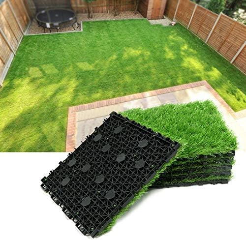 Artificial Grass Turf Tile Fake Grass Flooring Mat Interlocking Self-draining by PROGOAL