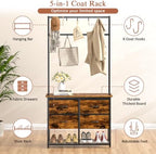 ThreeHio Hall Tree with Shoe Storage Bench, 31.5" Coat Rack - Image 7