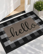 Color&Geometry Outdoor Door Mat 32"x48", Buffalo Plaid Hello by COLORG