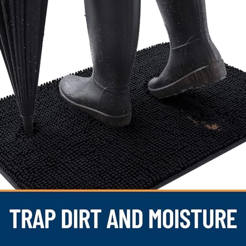 OLANLY Dog Door Mat for Muddy Paws 54x32, Super Absorbent Chenille Mud Mat - Image 2