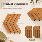 Goplus 30-Pack Acacia Wood Interlocking Deck Tiles - Image 6