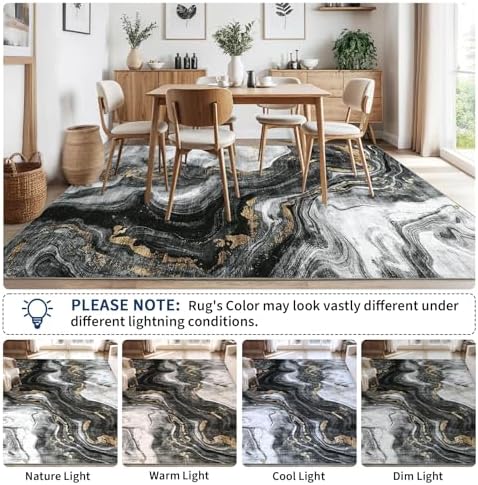 GarveeHome Modern Washable Rugs 6x9 Neutral Abstract Throw Rugs, Non-Slip - Image 7