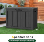 45 Gallon Outdoor Deck Box, Lockable Waterproof Outdoor Storage Boxes - Image 4