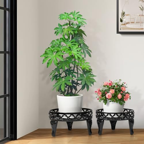 Iron Plant Stand Indoor Outdoor, 2 Pack Metal Flower Pot Stand - Image 5