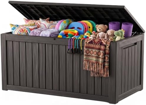 Outdoor Storage Box, 370 Gallon Waterproof Resin Deck Box by ATMELT