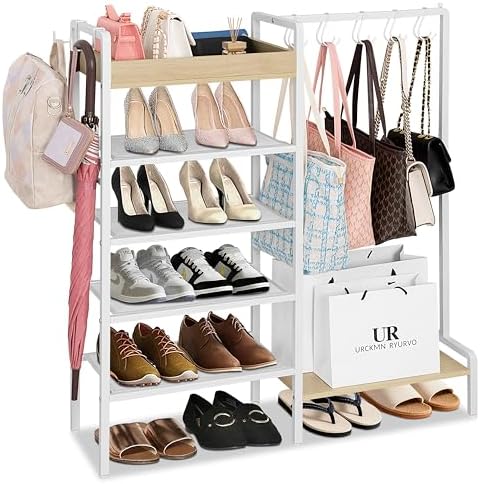 2-in-1 White Shoe Rack for Closet by SimpleandNeatLife