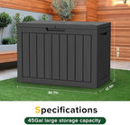 Outdoor Storage Box, 50 Gallon Waterproof Deck Box, Snap-Together Storage Bin - Image 3