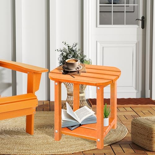 LZRS 2-Tier Patio Side Table, Heavy Duty HDPE Outdoor End Table - Image 2