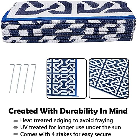 SAND MINE Reversible Mats, Plastic Straw Rug, Modern Area Rug, Large Floor Mat - Image 3