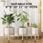MUDEELA Plant Stand for Indoor, Bamboo Material, 14.5 Inch Tall - Image 3