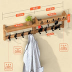 35'' Brown Coat Rack Wall Mount - Image 3
