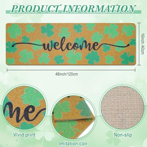 Long Doormat 48x 16 inch Front Door Mat Welcome Doormat St Patricks Day Front - Image 3