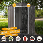 Shintenchi 5x3 FT Outdoor Storage Shed - Image 4